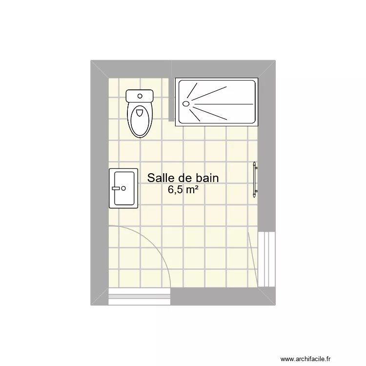 salle de bain. Plan de 1 et 7 m² salle de bain. Plan de 1 et 7 m²