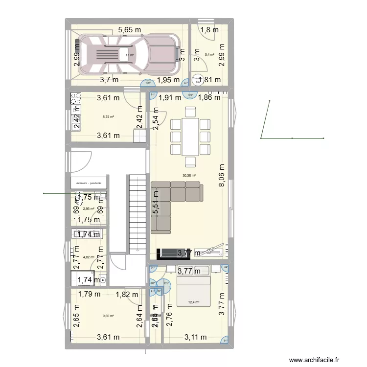 gif. Plan de 9 Pièces et 93 m²
