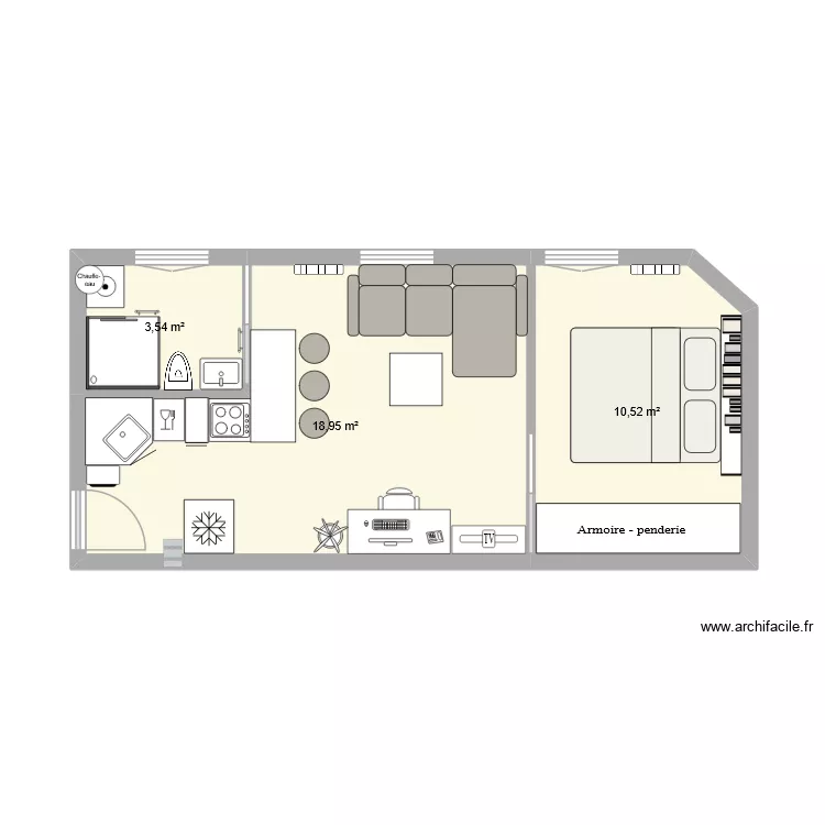 Test 2. Plan de 3 et 33 m² Test 2. Plan de 3 et 33 m²