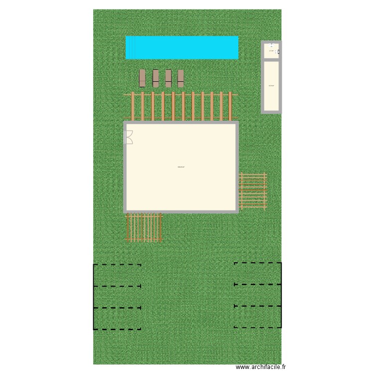 EXTERIEUR. Plan de 3 pièces et 120 m2
