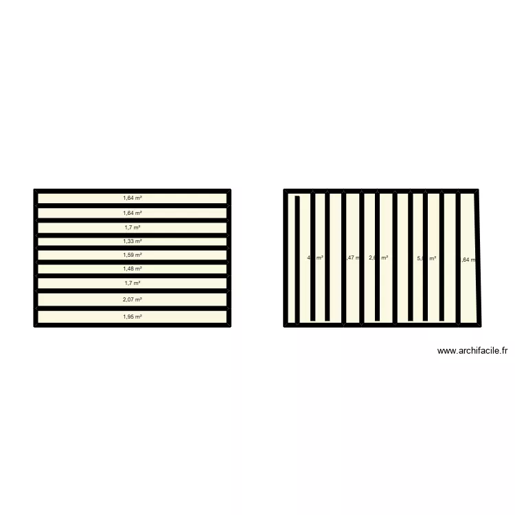 gt mat. Plan de 14  et 30 m²