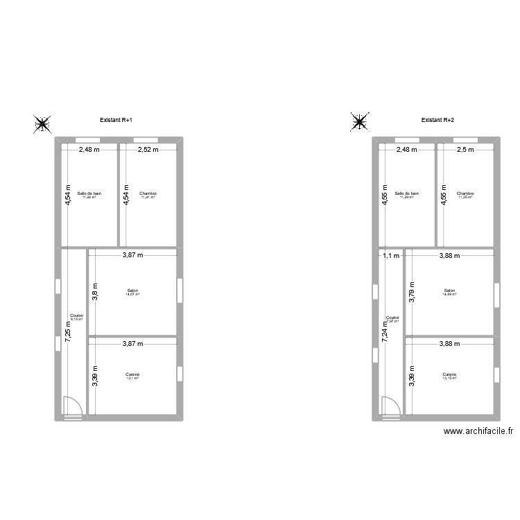 LAFONT Pascal R+1. Plan de 10 pièces et 117 m2