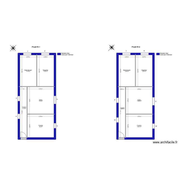LAFONT Pascal R+1. Plan de 10  et 109 m²