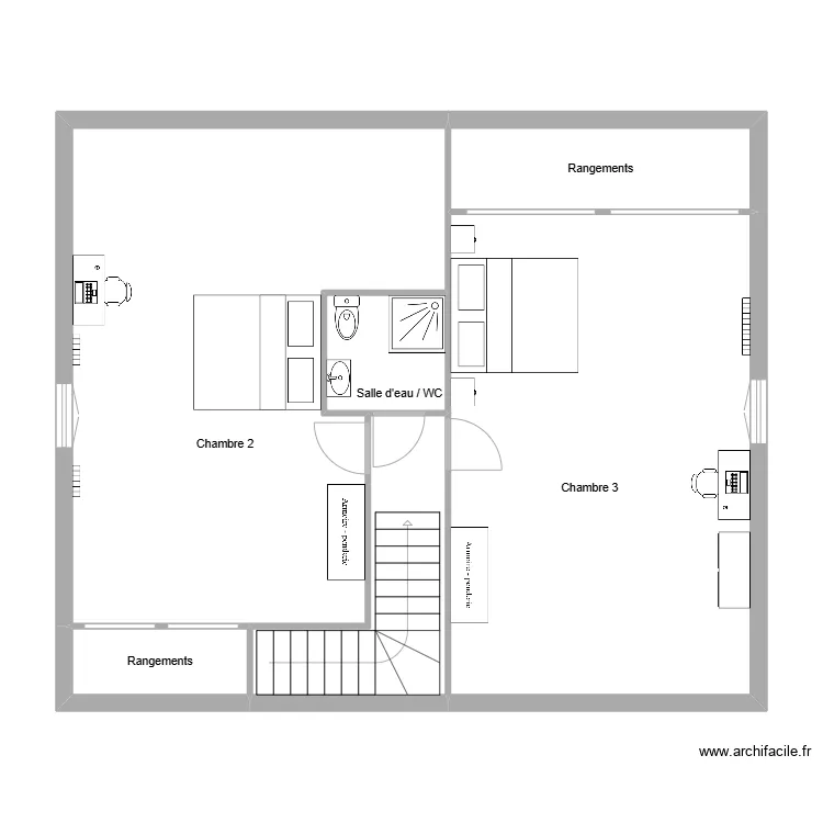 Maison niv 2 metayer. Plan de 