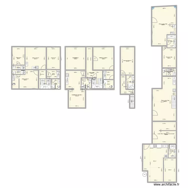AMENAGEMENT MELUN EXTENSION VF. Plan de 27 Pièces et 268 m²