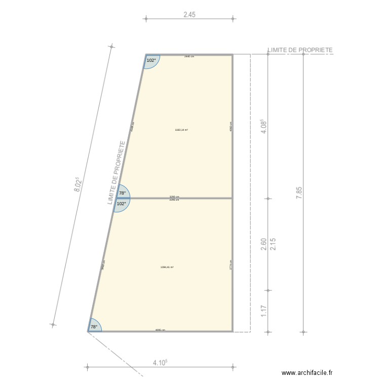 cabanon. Plan de 2 pièces et 2558 m2