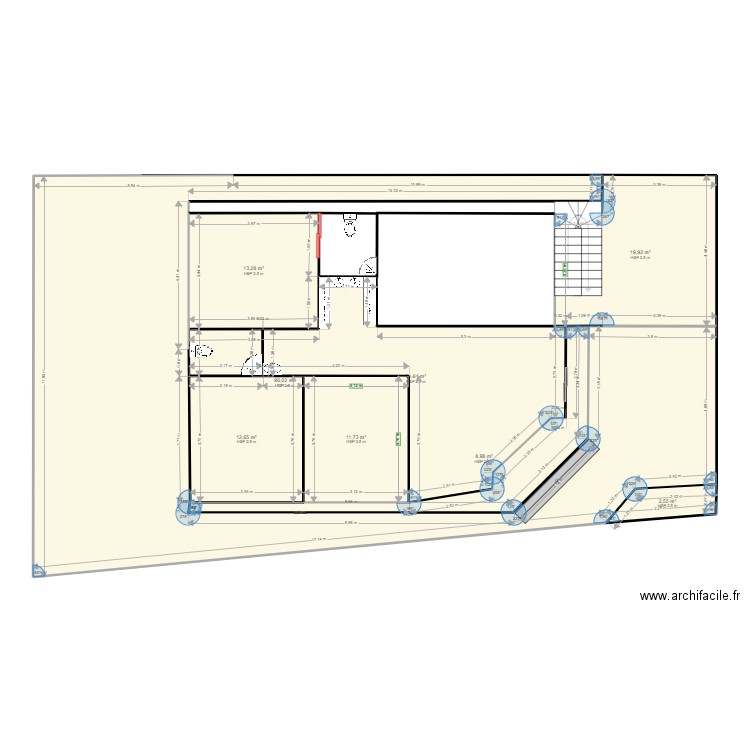 mounir. Plan de 8 pièces et 197 m2