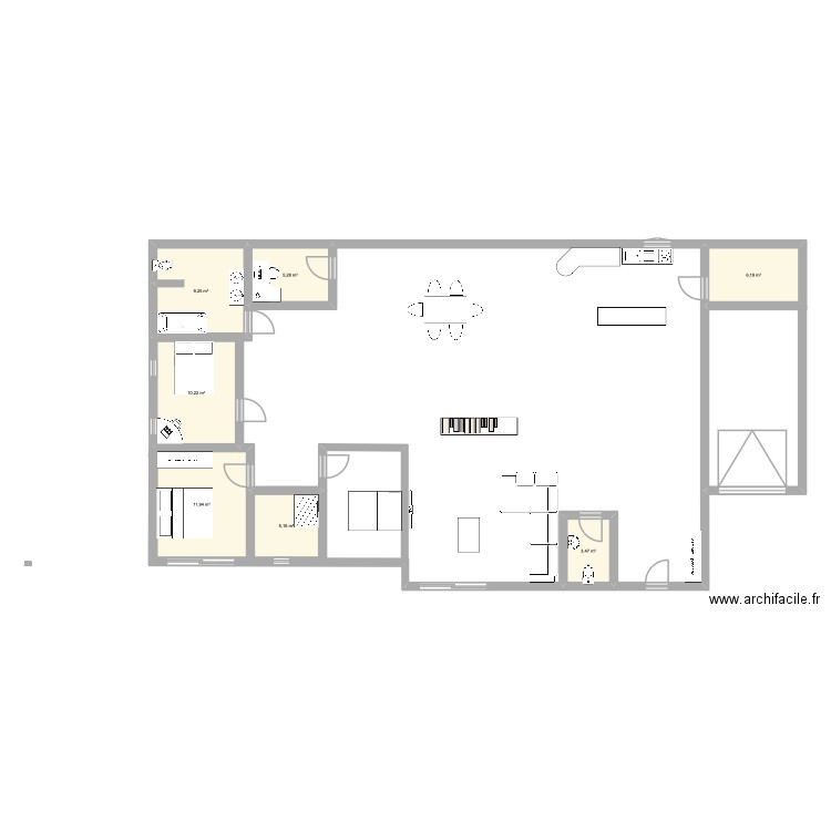 Maison champdolent 1. Plan de 7 pièces et 52 m2