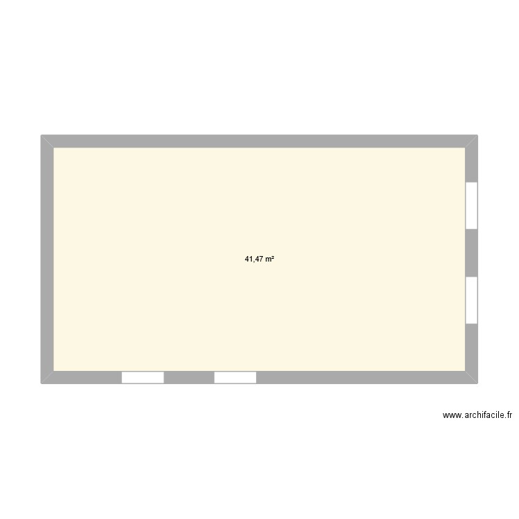 plan kinda. Plan de 1 pièce et 41 m2