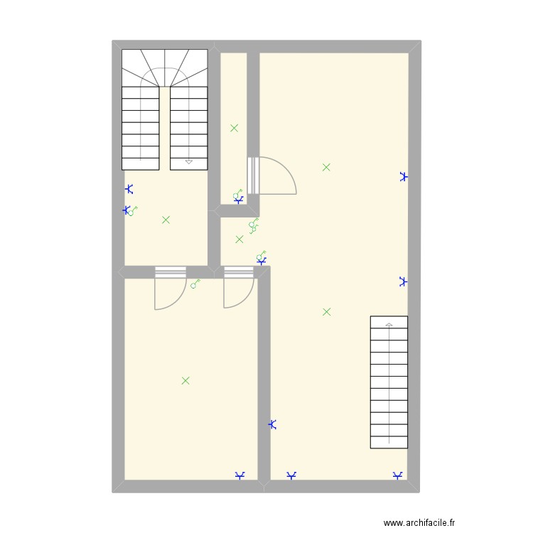 appart. Plan de 3 pièces et 52 m2