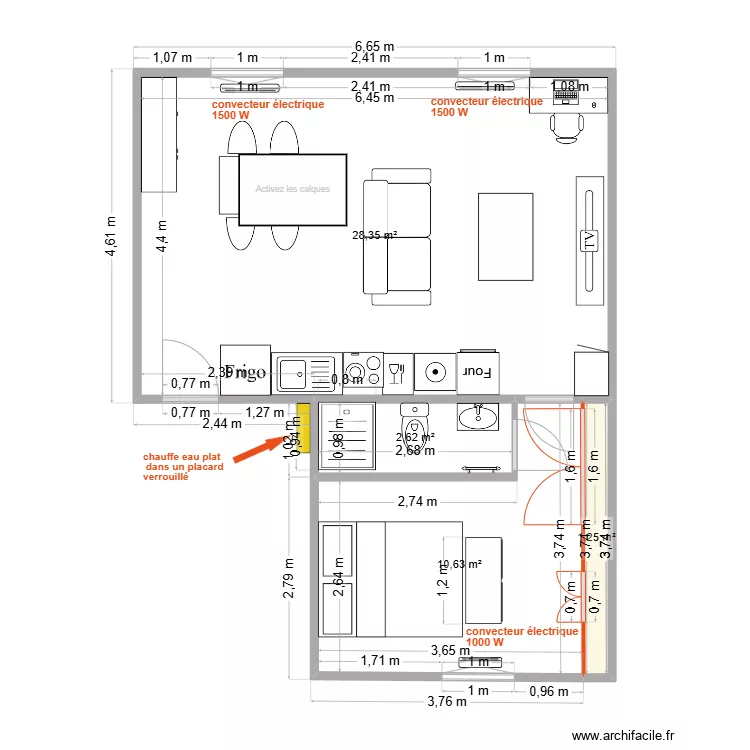 Thuillat T2 1er Projet Chauff V1. Plan de 