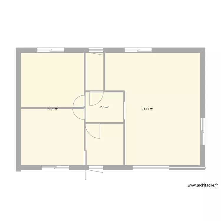maison 1. Plan de 3  et 59 m²