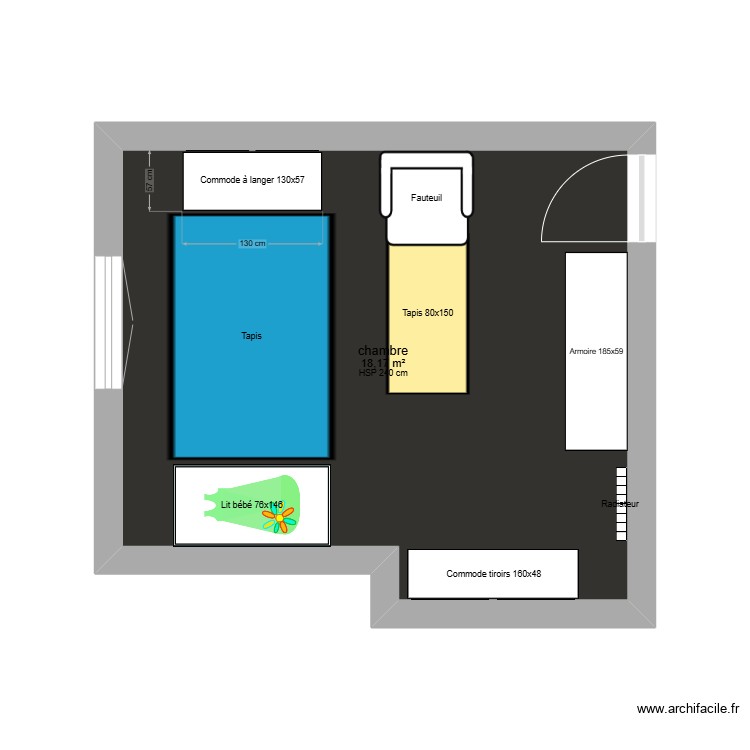 chambre b&eacute;b&eacute;. Plan de 0 pièce et 0 m2