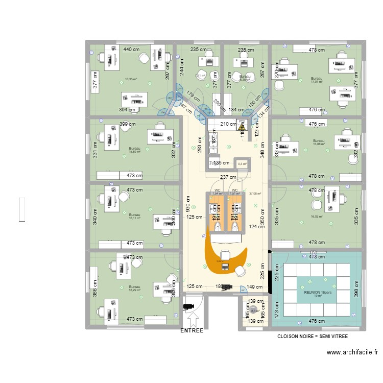 PLAN LA VALETTE. Plan de 15 pièces et 199 m2