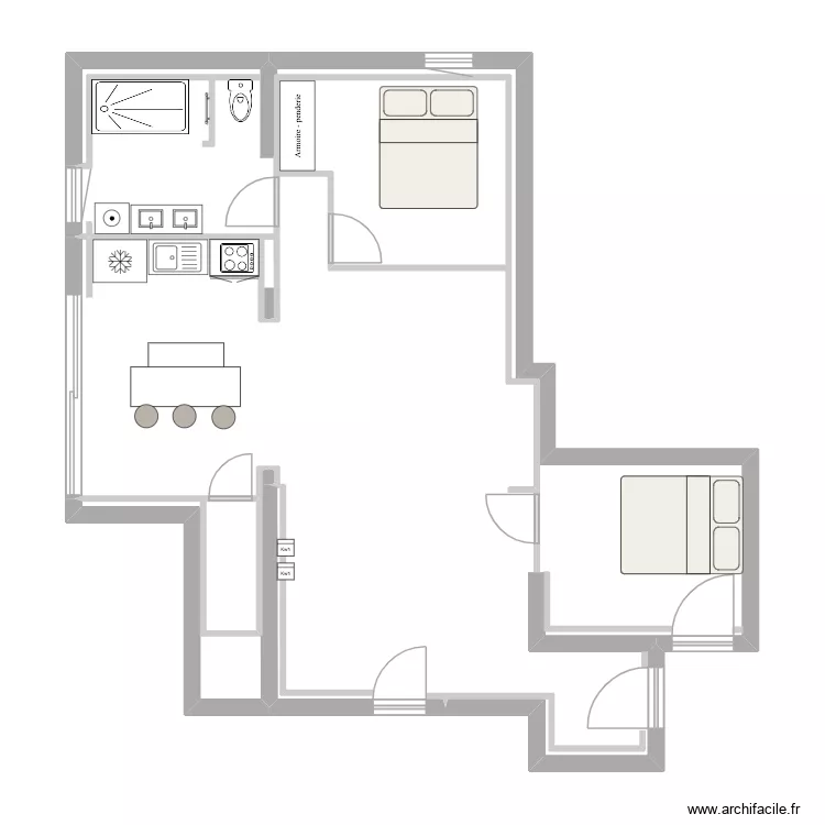 Appart Corse. Plan de 5 Pièces et 13 m² Appart Corse. Plan de 5 Pièces et 13 m²