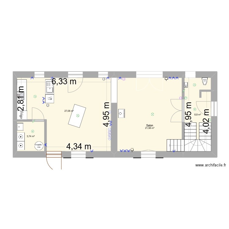 PLAN SAINT AUBIN DP APRES. Plan de 13 pièces et 185 m2