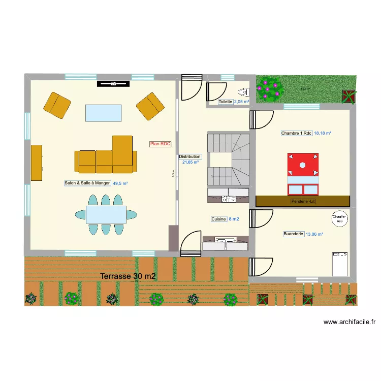 RDC 55 IMPASSE DE LA MAJORLAINE. Plan de RDC 55 IMPASSE DE LA MAJORLAINE. Plan de