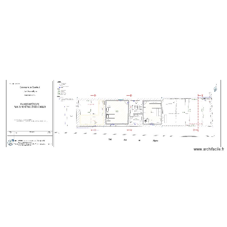 R+1. Plan de 3 pièces et 58 m2