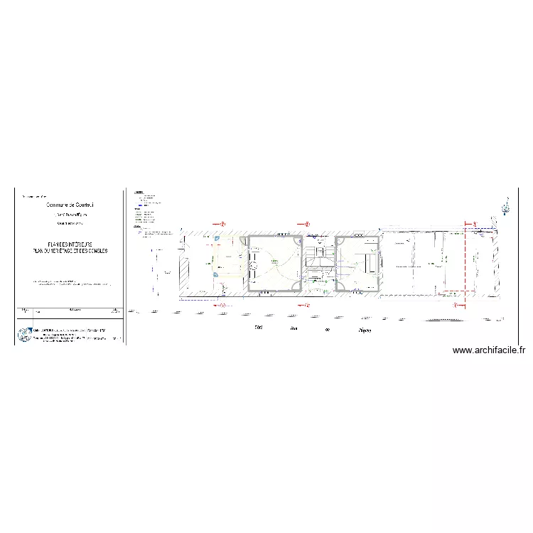 R+1. Plan de 3  et 55 m²