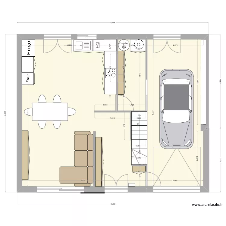 RDJ02. Plan de 3  et 68 m²