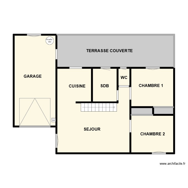 POGU. Plan de 9 pièces et 88 m2