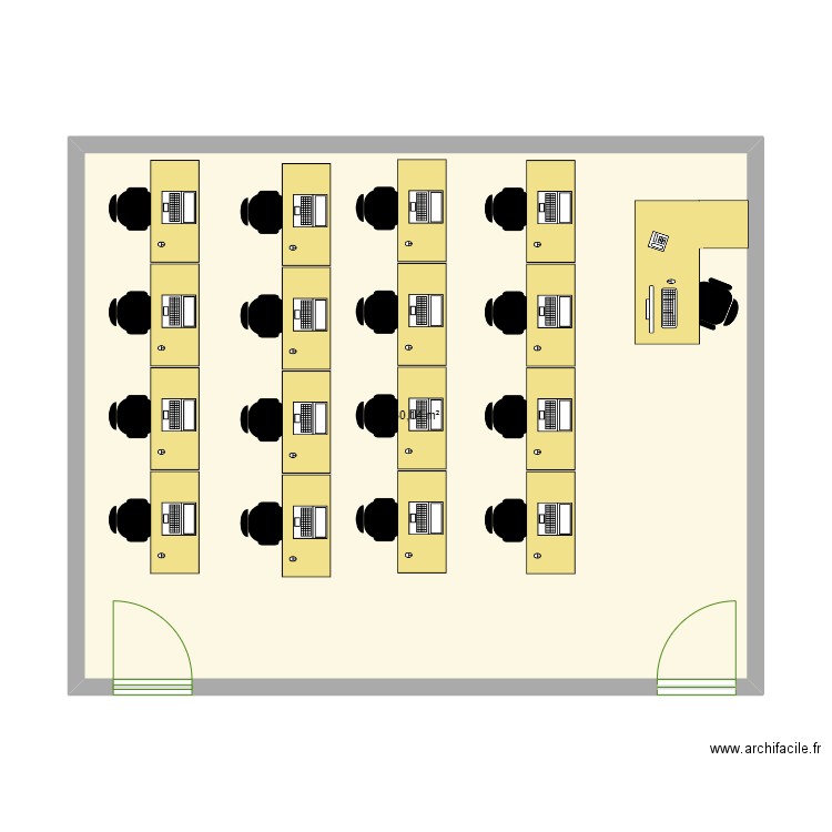 Plan classe SIO1. Plan de 1 pièce et 60 m2