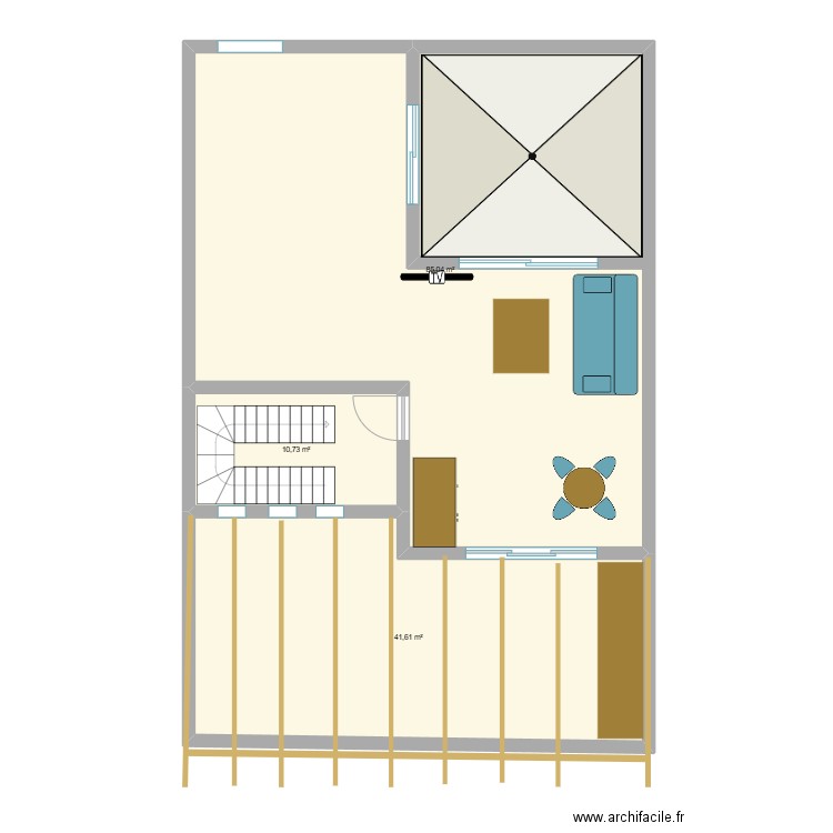 cas 2  segunda planta y solarium. Plan de 3 pièces et 137 m2