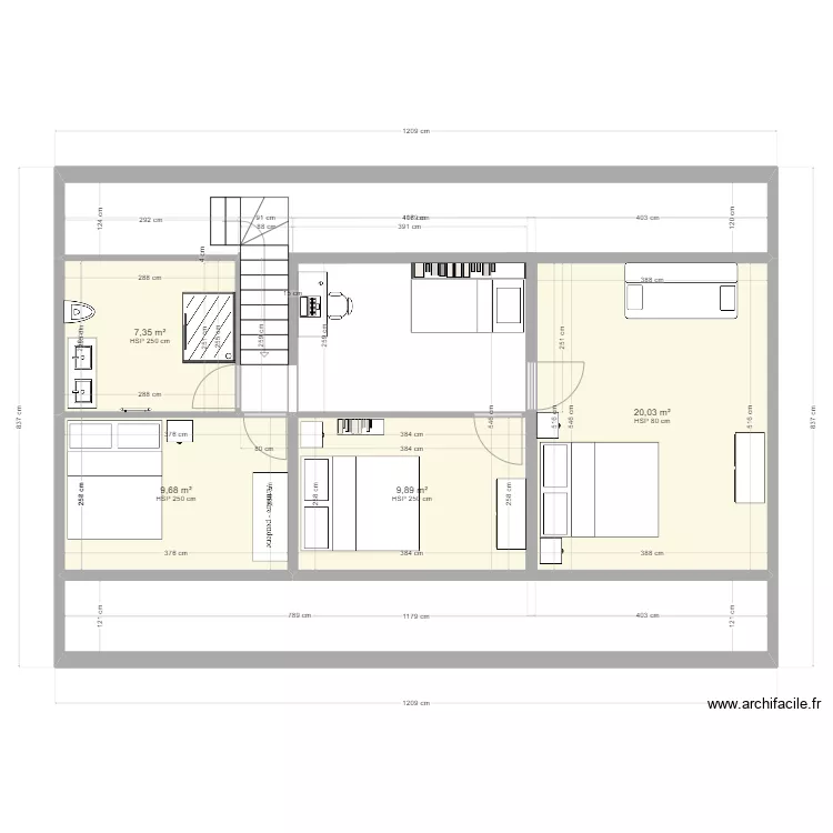 ETAGE V1. Plan de 