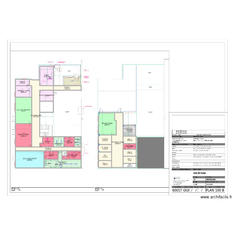 SOPREMA. Plan de 31 pièces et 784 m2