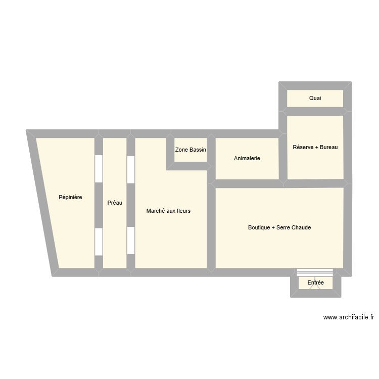 Jardiland Charleville. Plan de 9 pièces et 39 m2