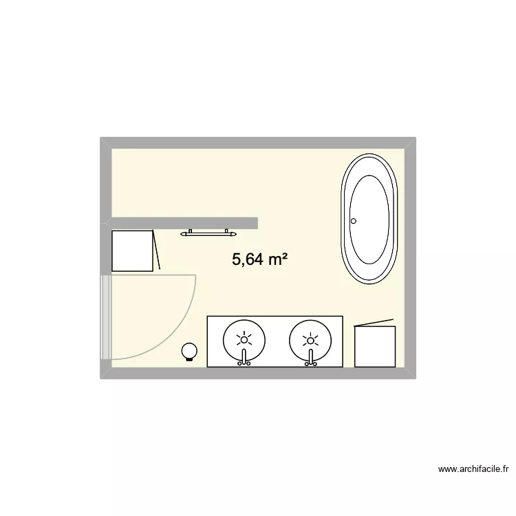 salle de bain. Plan de 