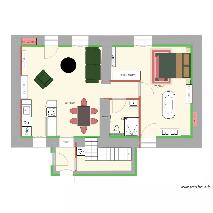 PLAN AMENAGEMENT Maison Cheilly Les Maranges. Plan de 
