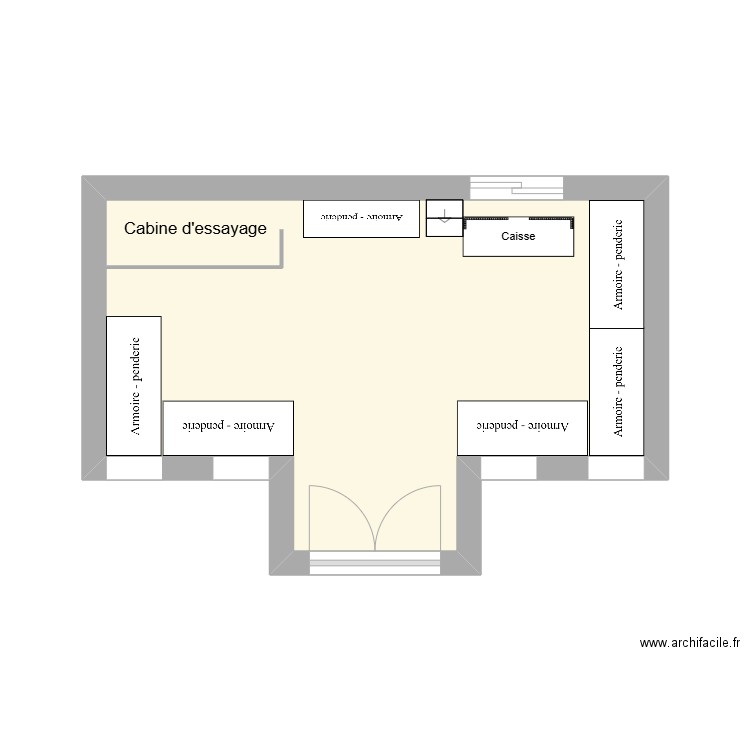 magasin virtuel. Plan de 1 pièce et 18 m2