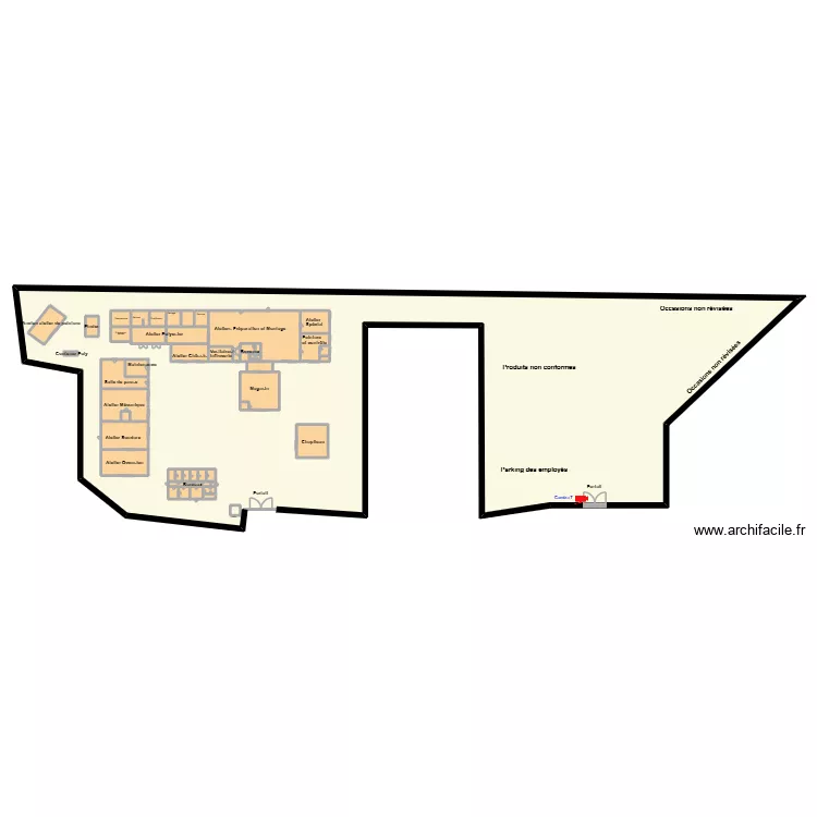 zone d&eacute;chet Fautras. Plan de 47  et 535 m²