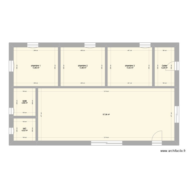 Olivet 4. Plan de 7 pièces et 115 m2