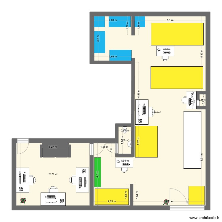 plan local fr. Plan de 4 pièces et 115 m2