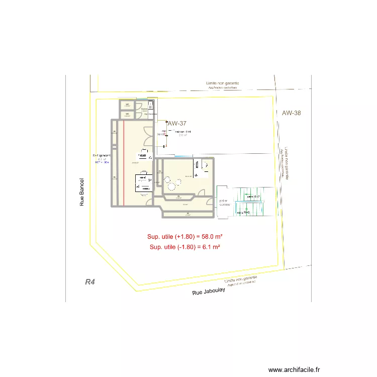 R+4 RG / Sans travaux. Plan de 