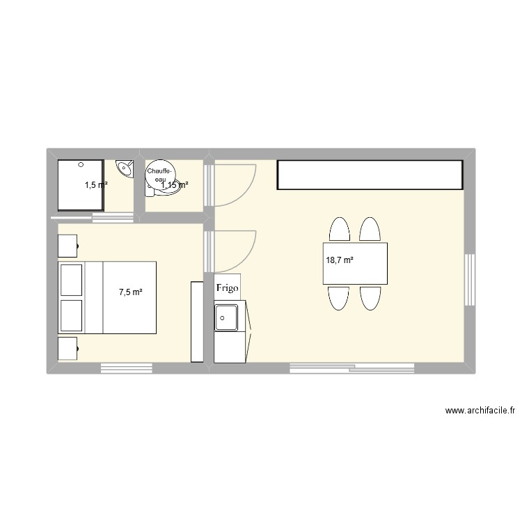 boomker. Plan de 4 pièces et 29 m2