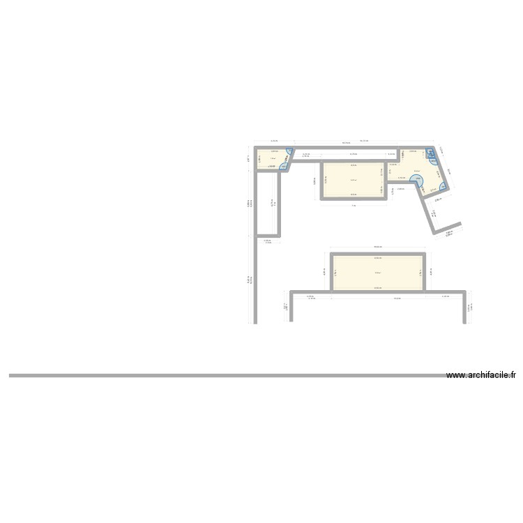terrain. Plan de 5 pièces et 88 m2