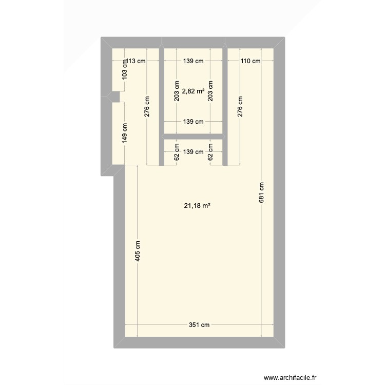 studio2 - Plan 2 pièces 24 m2 dessiné par frankcoya