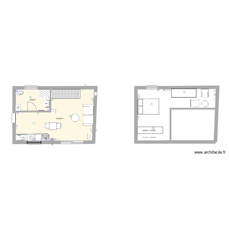 T1 roussac. Plan de 0 pièce et 0 m2 T1 roussac. Plan de 0 pièce et 0 m2