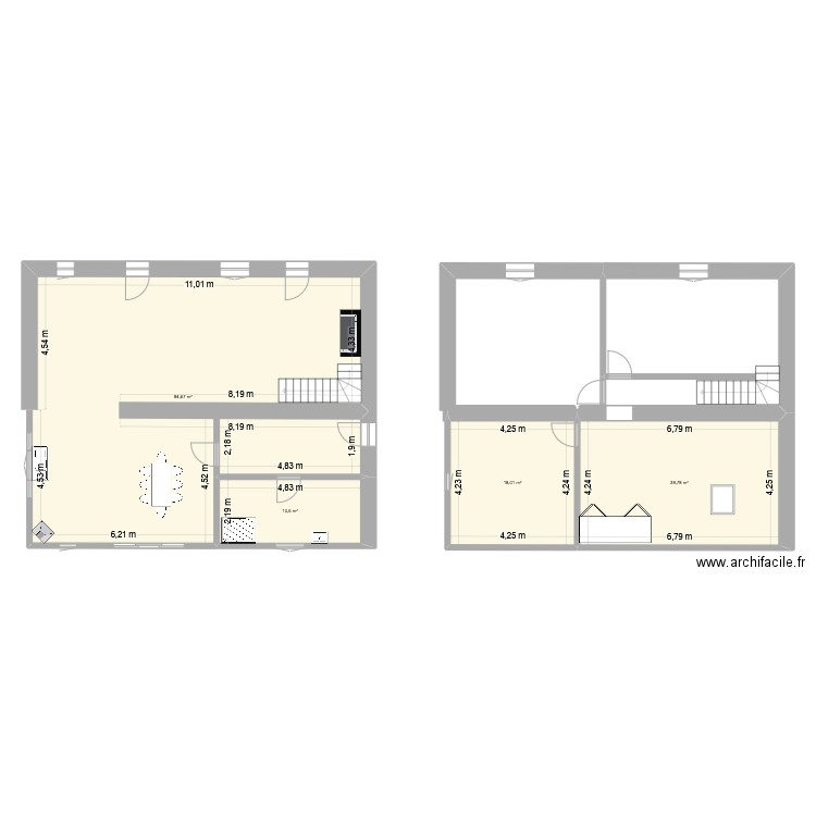 tc24ml. Plan de 4 pièces et 142 m2