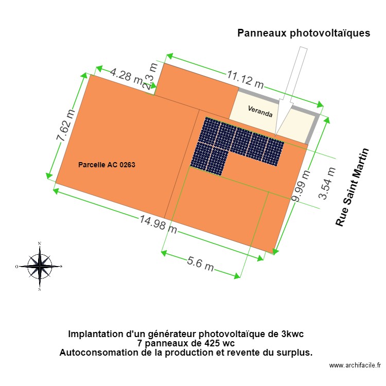 Plan de Masse Coronel. Plan de 1 pièce et 129 m2