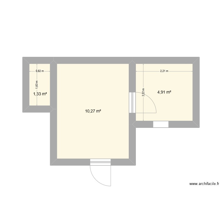 2025/00350. Plan de 3 pièces et 17 m2