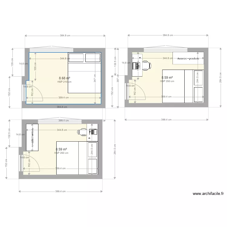 Am&eacute;nagement chambre Angers. Plan de 