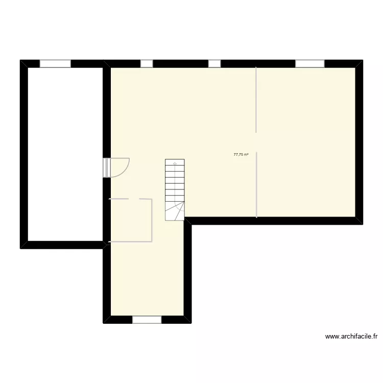 DUMERY - R+1. Plan de 1 pièce et 78 m²
