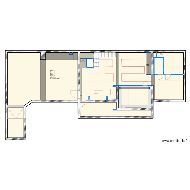 dressing. Plan de 39 pièces et 723 m2