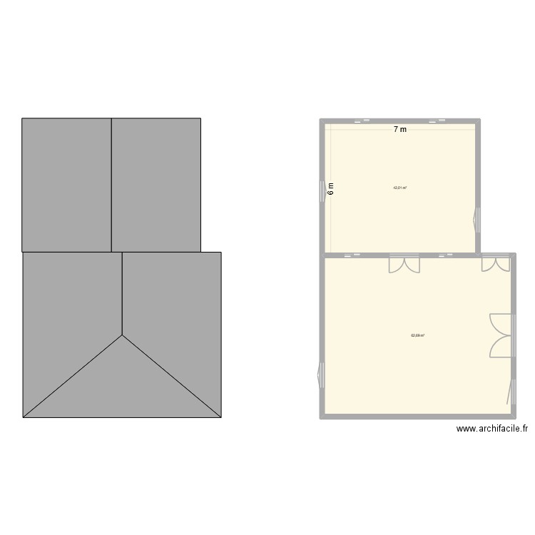 VINGADASSAMY BRIGITTE. Plan de 2 pièces et 105 m2