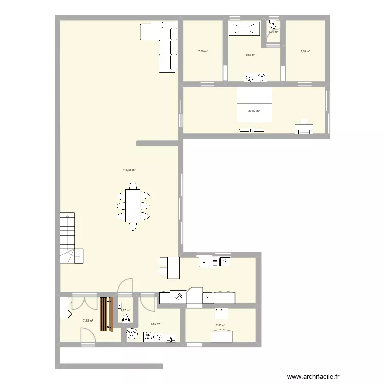 Maison &eacute;tage. Plan de 