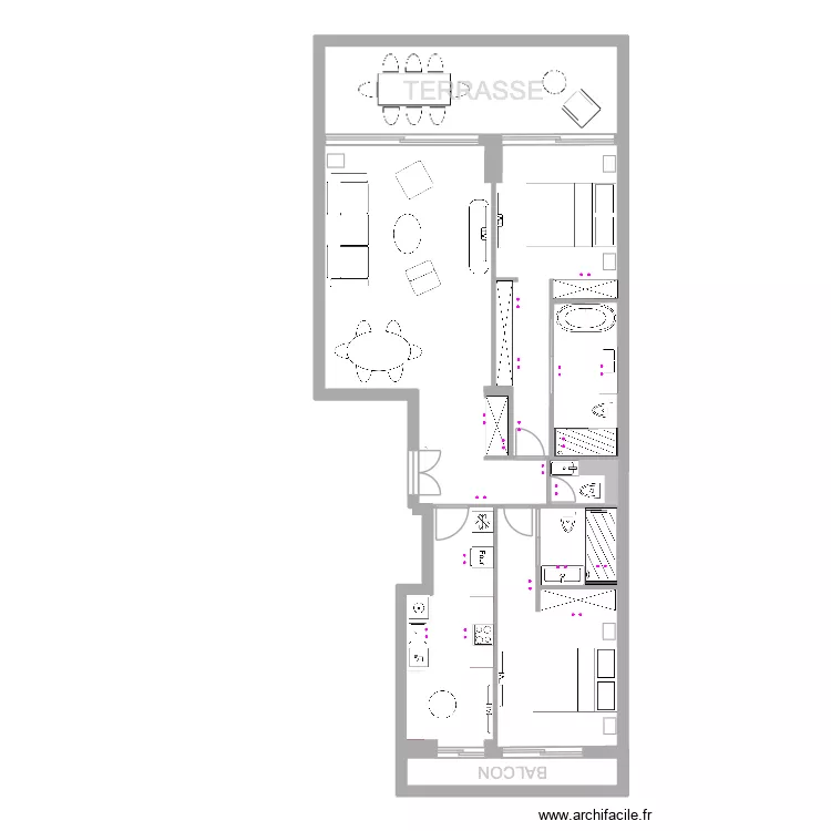 fontainebleau electrique. Plan de 7 pièces et 94 m²
